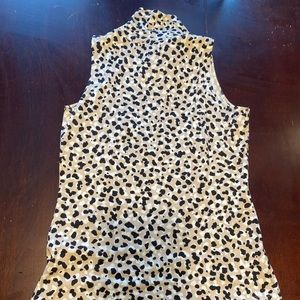 Size small Ann Taylor animal print sleeveless turtleneck